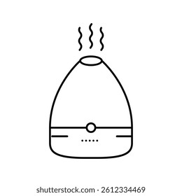 essential oil diffuser bedroom interior line icon vector. essential oil diffuser bedroom interior sign. isolated contour symbol black illustration