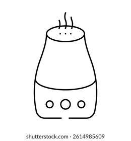 essential oil diffuser bedroom interior line icon vector. essential oil diffuser bedroom interior sign. isolated contour symbol black illustration