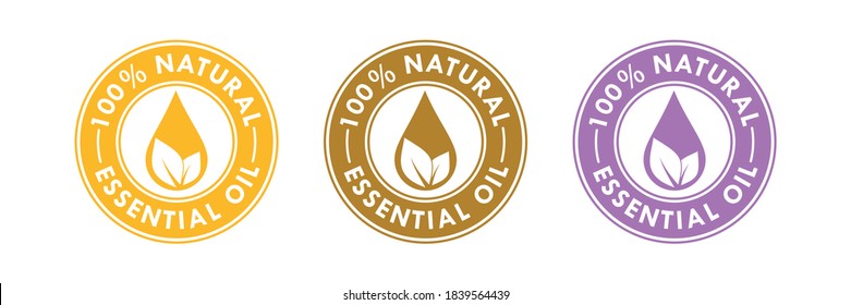Essential oil drop and leaf  for beauty and skincare natural product certificate 