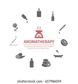 Essential Oil icon. Aromatherapy oils set. Vector