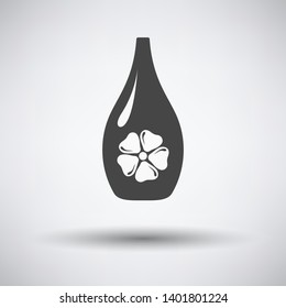 Essential oil icon on gray background with round shadow. Vector illustration.