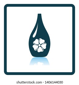 Essential Oil Icon. Square Shadow Reflection Design. Vector Illustration.