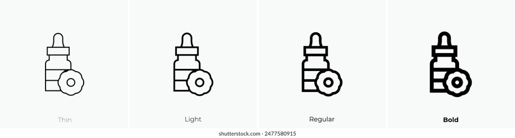 essential oil icon. Thin, Light Regular And Bold style design isolated on white background
