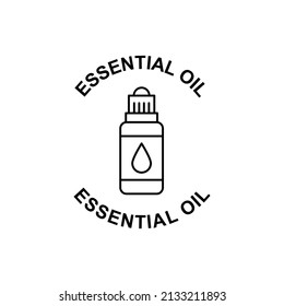 Essential oil label icon in black line style icon, style isolated on white background