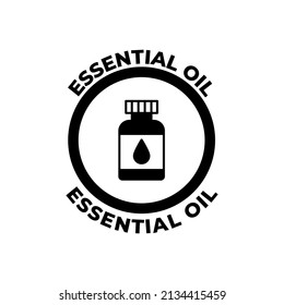 Essential oil label icon  in black flat glyph, filled style isolated on white background