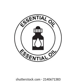 Essential oil label icon  in black flat glyph, filled style isolated on white background