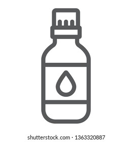 Essential oil line icon, aromatherapy and cosmetic, aromatic oil sign, vector graphics, a linear pattern on a white background.