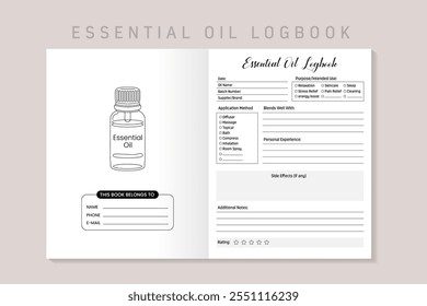 Essential Oil Logbook Kdp Interior Template