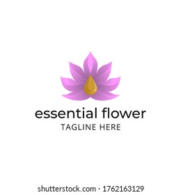Essential Oil Lotus Flower Logo Template