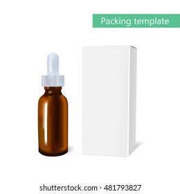 Essential oil package mockup. cosmetic oil with a pipette bottle. The idea of advertising design cosmetics and medicines, brochures about health and skin care products
