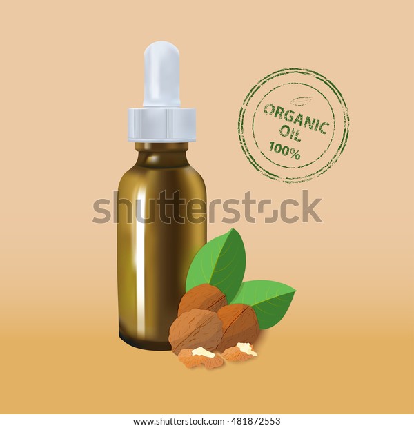 Download Essential Oil Package Mockup Cosmetic Walnut Stock Vector Royalty Free 481872553