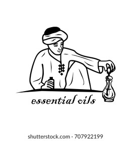 Essential oil perfumer line art.
