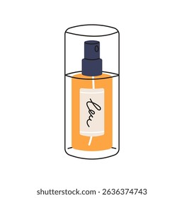 Essential oil spray bottle. Flat vector illustration isolated on white background.