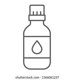Essential oil thin line icon, aromatherapy and cosmetic, aromatic oil sign, vector graphics, a linear pattern on a white background, eps 10.