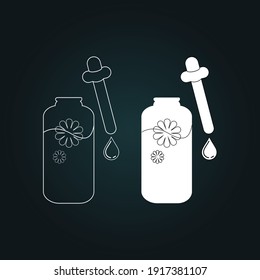 essential oil vector icon, aromatherapy oil with bottle