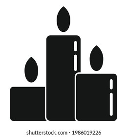 Essential oils burning candles icon. Simple illustration of Essential oils burning candles vector icon for web design isolated on white background