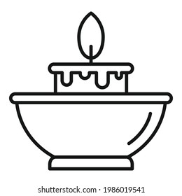 Essential oils candle icon. Outline Essential oils candle vector icon for web design isolated on white background