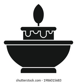 Icono de vela de aceites esenciales. Ilustración simple del icono vectorial de velas de aceites esenciales para el diseño web aislado en fondo blanco