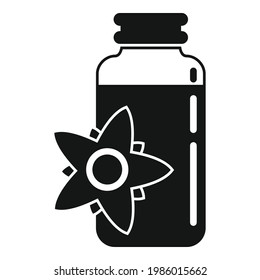 Icono de la maceta de flores de aceites esenciales. Ilustración simple del icono vectorial de maceta de aceites esenciales para el diseño web aislado en fondo blanco