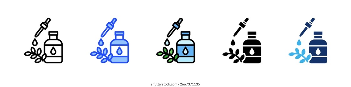 Essential Oils Icon Kollektion mit mehreren Stilen