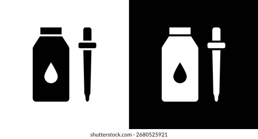 Symbol für ätherische Öle. Kollektion mit flachen Linien.