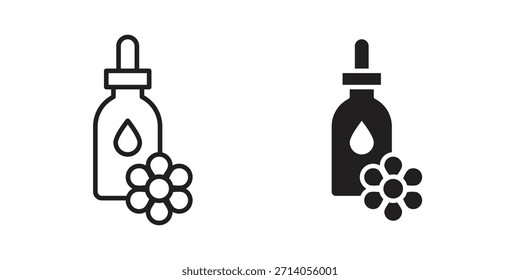 Diseños de Vector de silueta de ícono de aceites esenciales. Trazos editables
