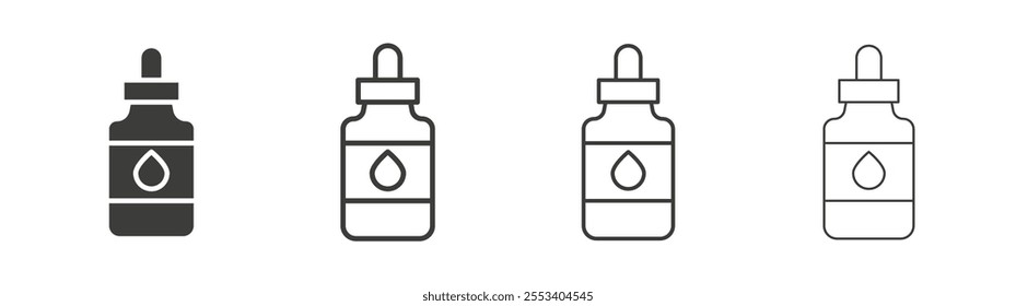 Essential oils icons collection. vector set in black color
