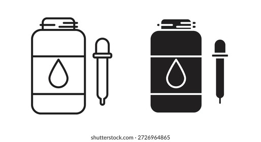 Iconos de aceites esenciales en línea, contorno y trazos rellenos y delgados