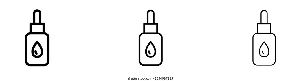 Essential oils icons in tree different stroke sizes