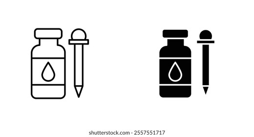 Essential oils outlined and solid icon vector collection.