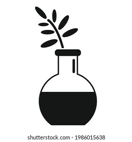 Essential oils plant flask icon. Simple illustration of Essential oils plant flask vector icon for web design isolated on white background