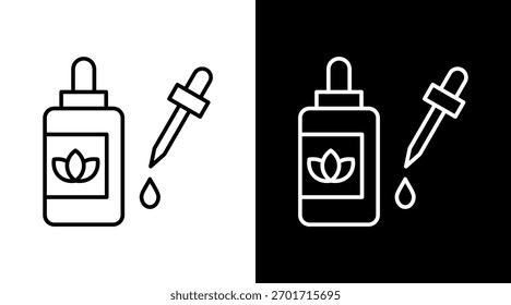 Aceites esenciales de diseño de conjunto de iconos blancos