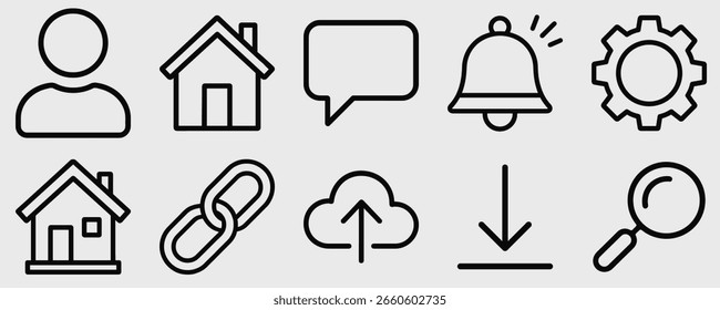 Essential Outline User Interface Icons Pack