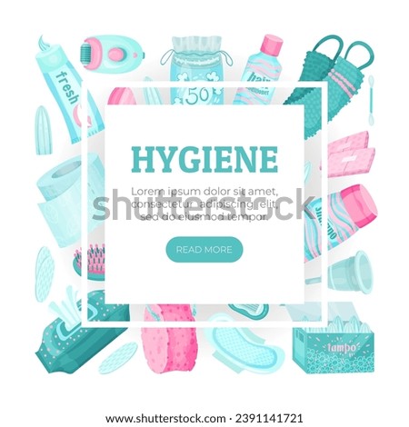 Essential Personal Hygiene Items Banner Design Vector Template