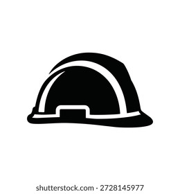 Essential personal protective equipment for construction and industrial safety, represented by a sleek, black hard hat icon on a clean white background