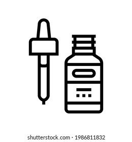 vector de icono de línea de fitoterapia esencial. signo esencial de fitoterapia. símbolo de contorno aislado ilustración negra