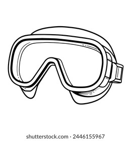 Essential safety goggle outline vector for protective and industrial projects.