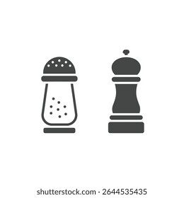 Sal essencial Shaker Pepper Moedor Ícone Ilustrando tempero de alimentos e aumento de sabor