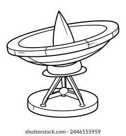 Essential satellite dish outline vector for communication and technology projects.