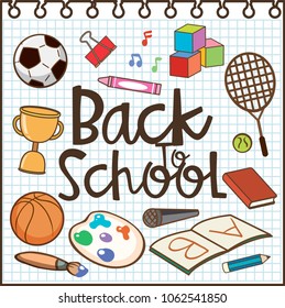 Ilustración de una plantilla de equipo escolar esencial