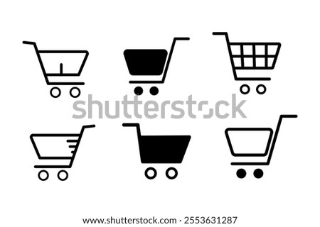 Essential supermarket icon sets for user interface design, Fresh designs for shopping bag and basket symbols, cart, shopping, supermarket, icons, groceries, retail, purchase, basket, store, market