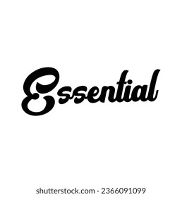 essential text on white background.