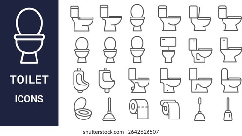 Essential Toilet Icons for Easy Bathroom Navigation and Design