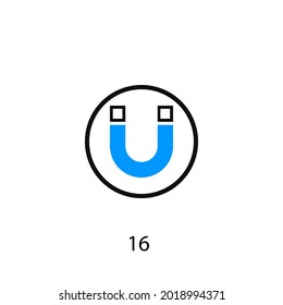Essential tool magnet icon vector 16