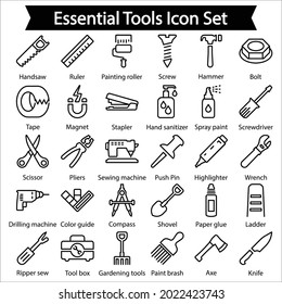 Essential Tools Line Icon Set, Line Icon Set