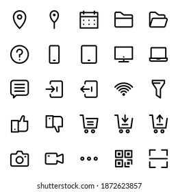 Essential UI Icon in Line Style. Good for website, app mobile and any purpose.