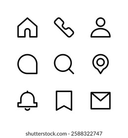 Essential UI icon set. UI icon set. 