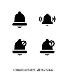 Essential UI Icon Set - Bell Alert and Notification Information Elements