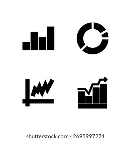 Essential UI Icon Set - Chart Bar Line Pie and Graph Data Visualization Elements