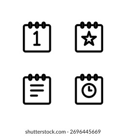Essential UI Icon Set - Date Schedule Event and Deadline Planning Elements